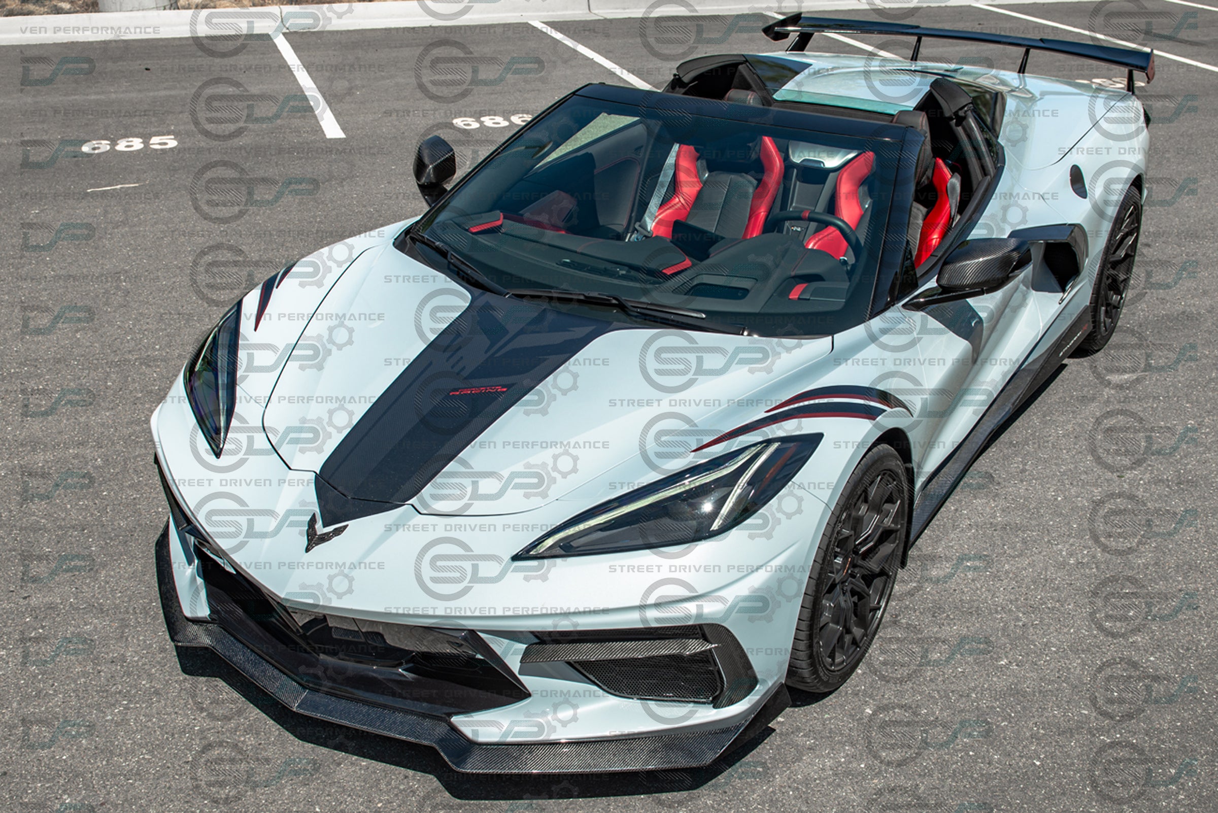 2020+ C8 Corvette Stingray & Z51 |"5VM Style" Splitter / Lip Ground Effects